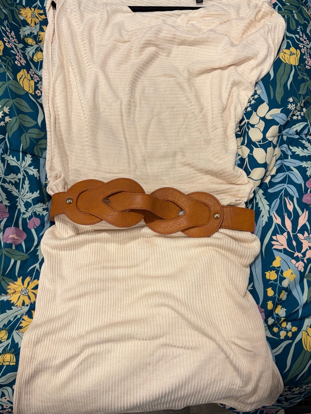 Banana Republic Cream Ribbed Midi Dress